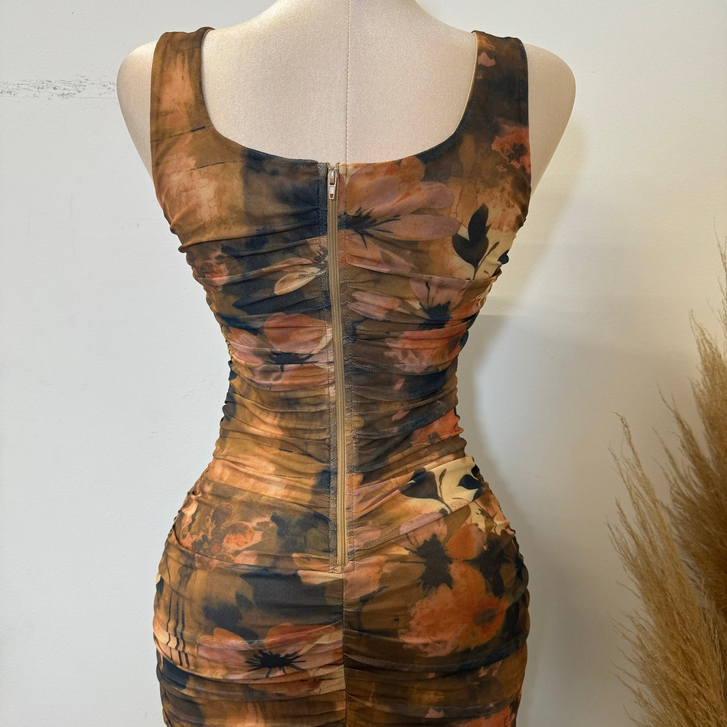 Azary Midi Dress-Brown