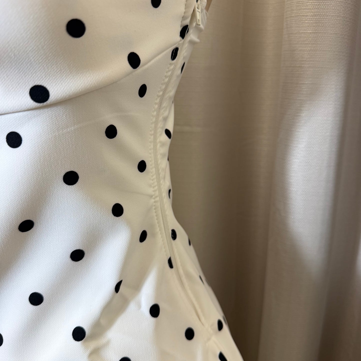 Polka Dot Mini Dress-white/Black