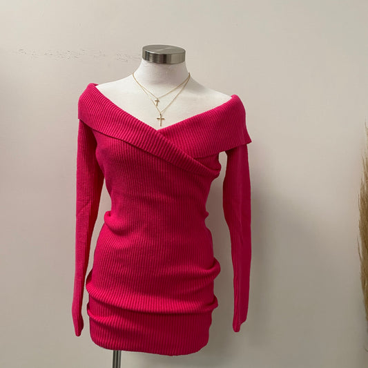 Dinaly Sweater Dress-Pink