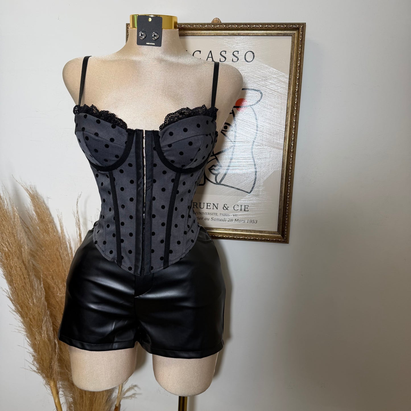 Polka Dot Corset Lace Up in the back