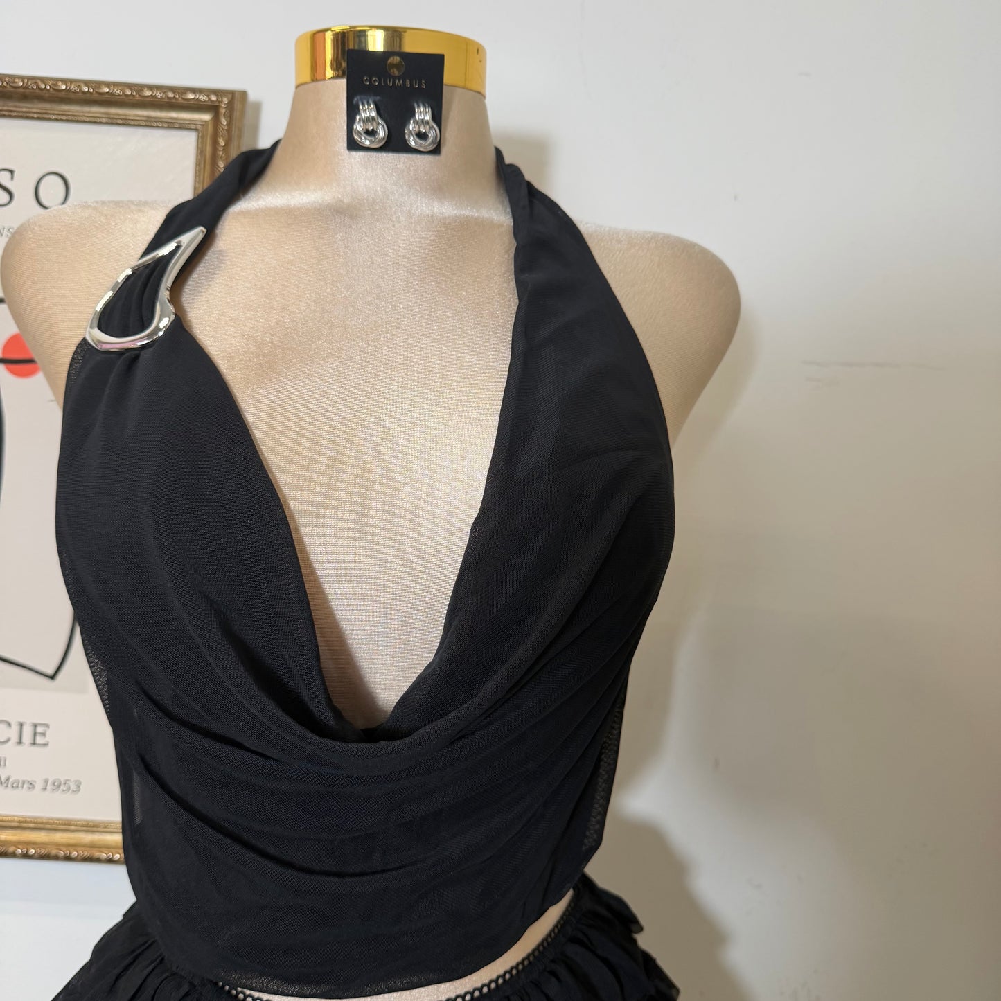 Halter Top And Short Set-Black