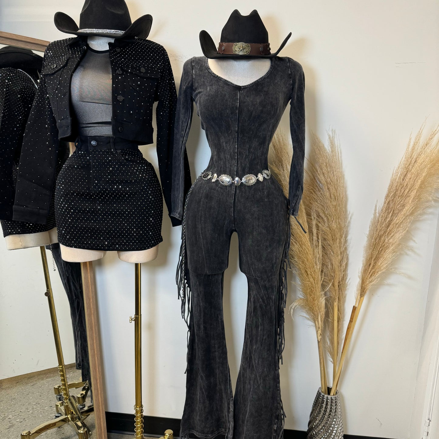 Long Sleeve Fringe Jumpsuit