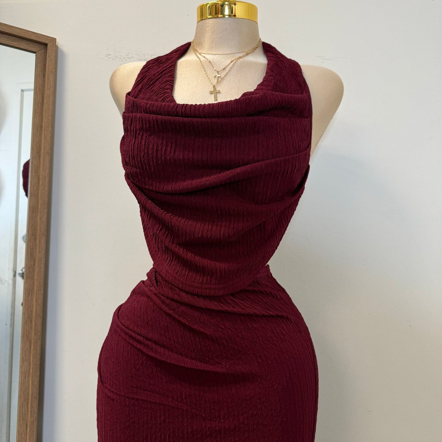 Coco Two Piece Skirt Set-Burgundy