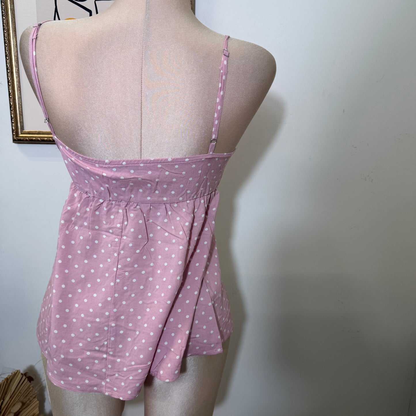 Polka Dot Cami Top-Pink