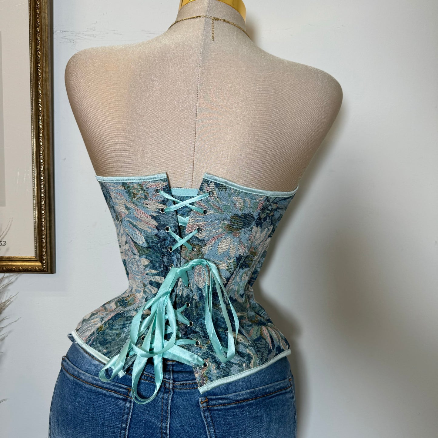 Long Corset Top-Blue