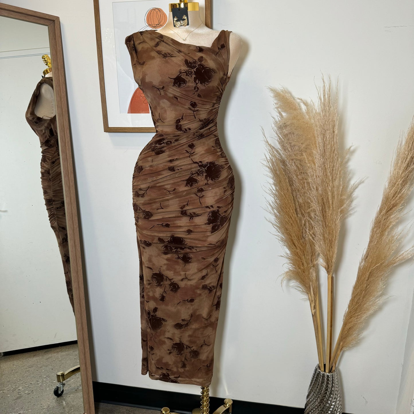 Luxi Dress-Multi Brown