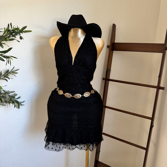 Halter Lace Plus size-Black