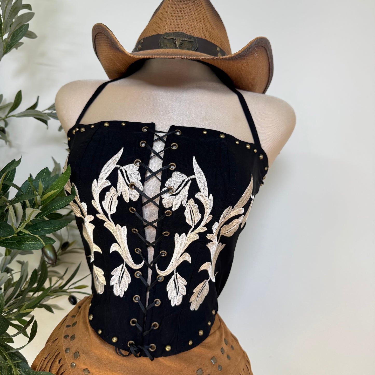 La Nena Corset Top-Black