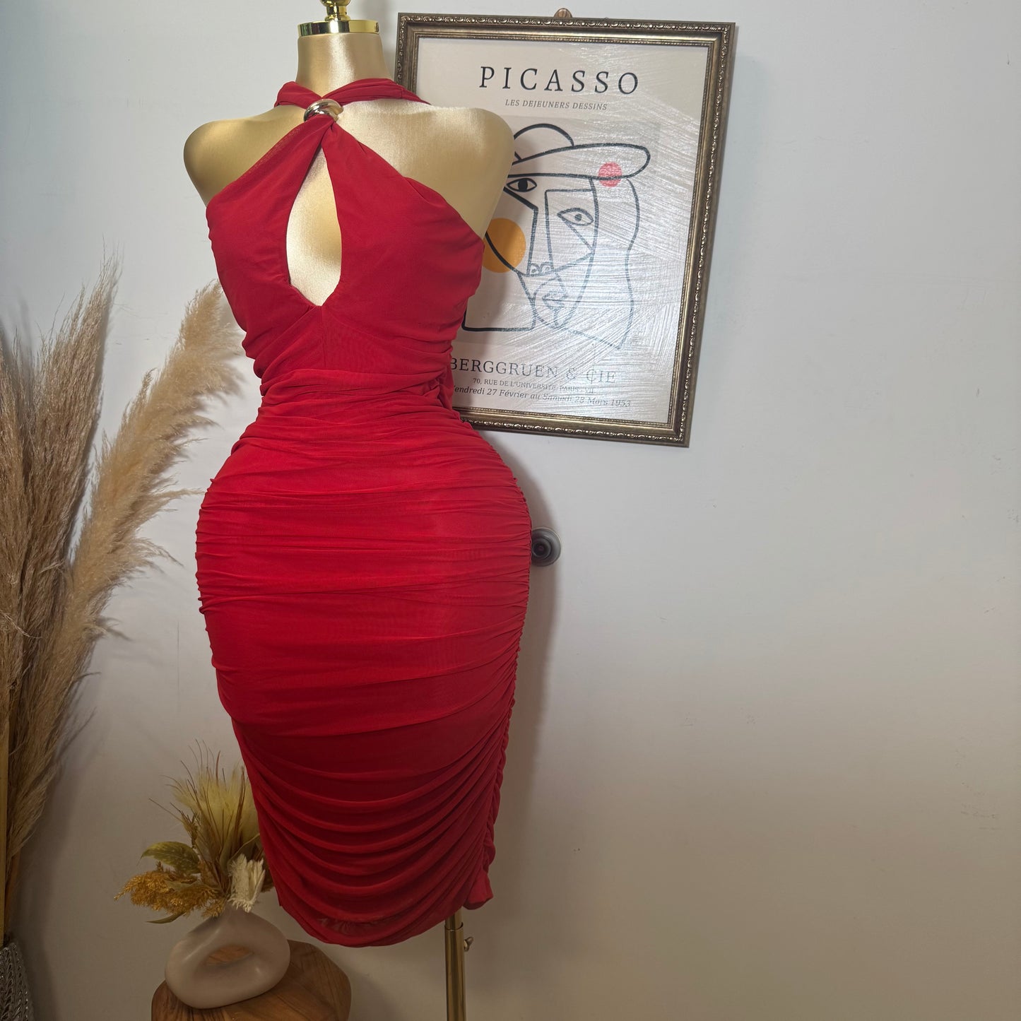Inara Plus size Dress-Red