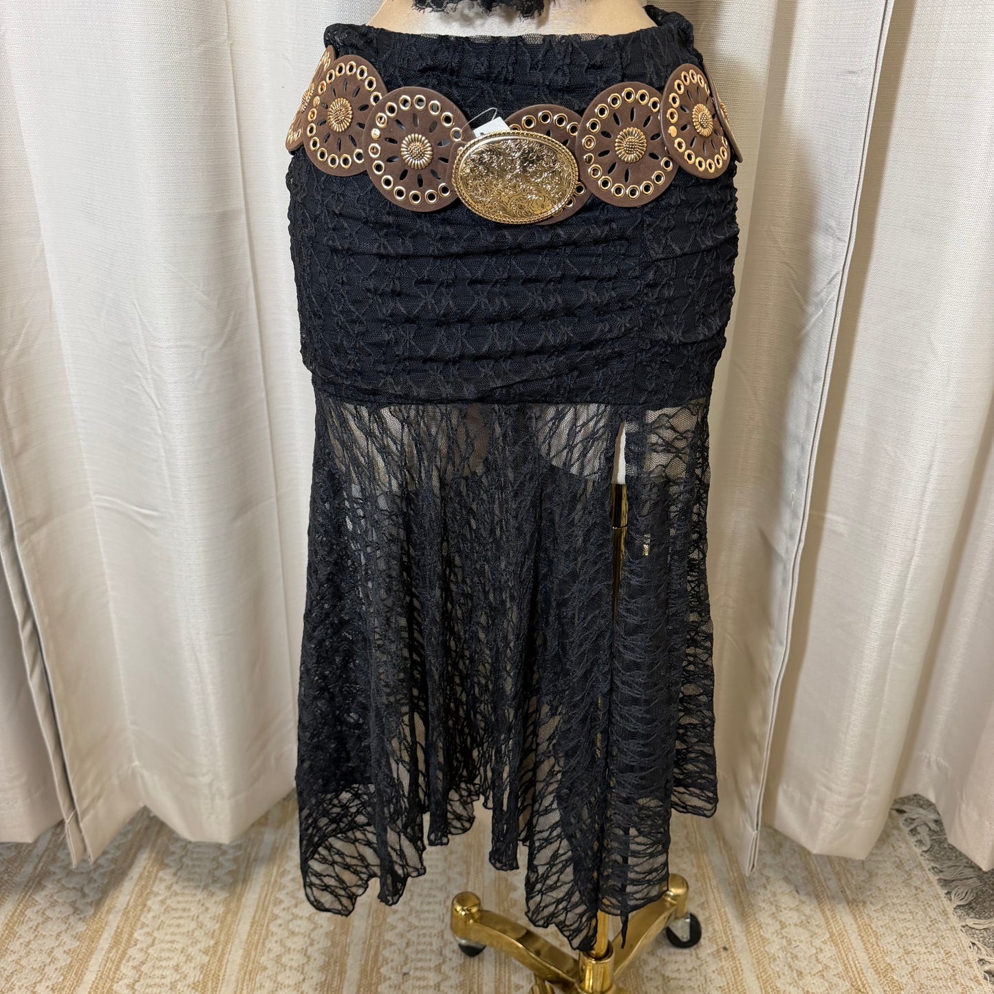 Halter Lace Maxi skirt Set-Black