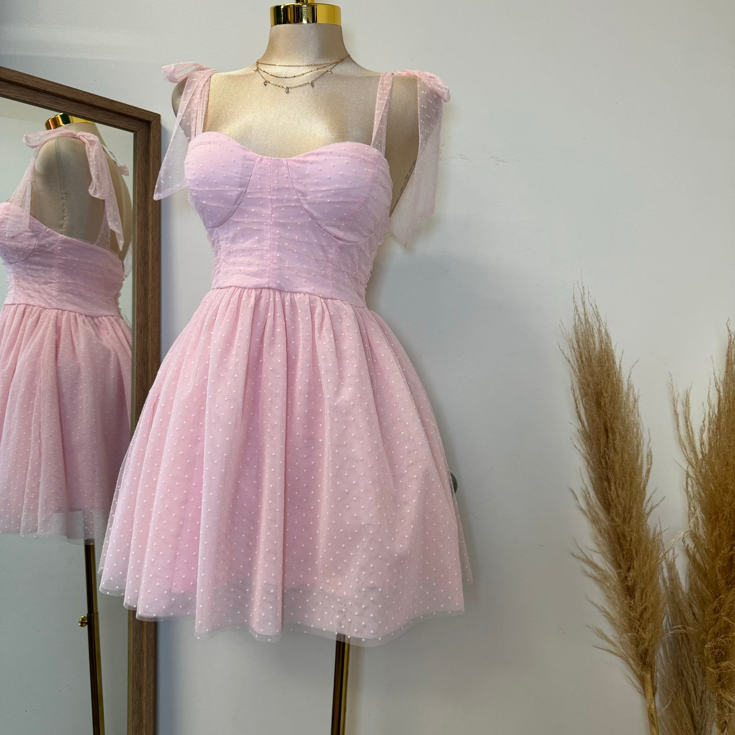 La niña Dress-Baby Pink