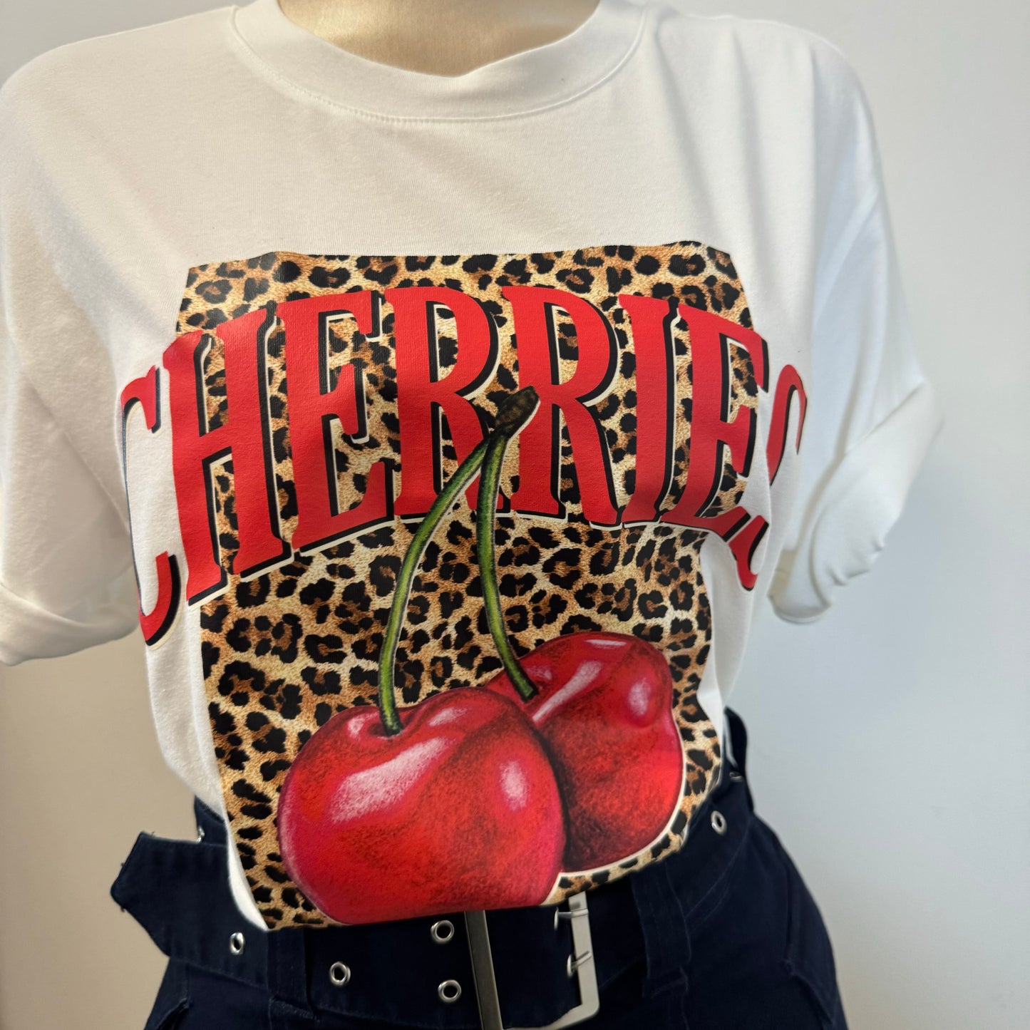 Cherries Top-White