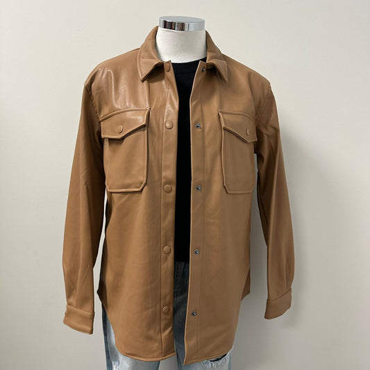 Gemma Leather Shirt - Brown