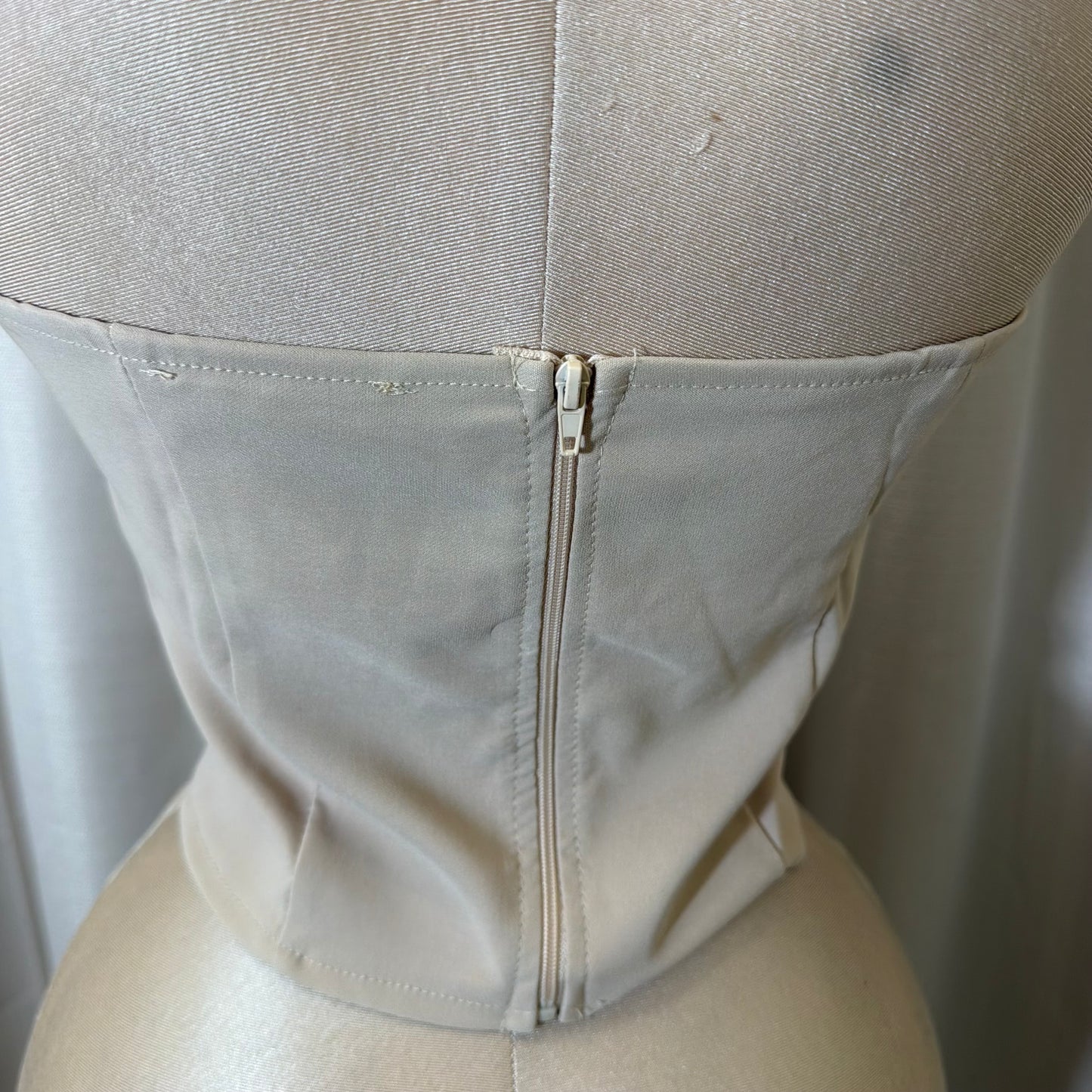Mexico Stretched Halter Top With Belt-Taupe
