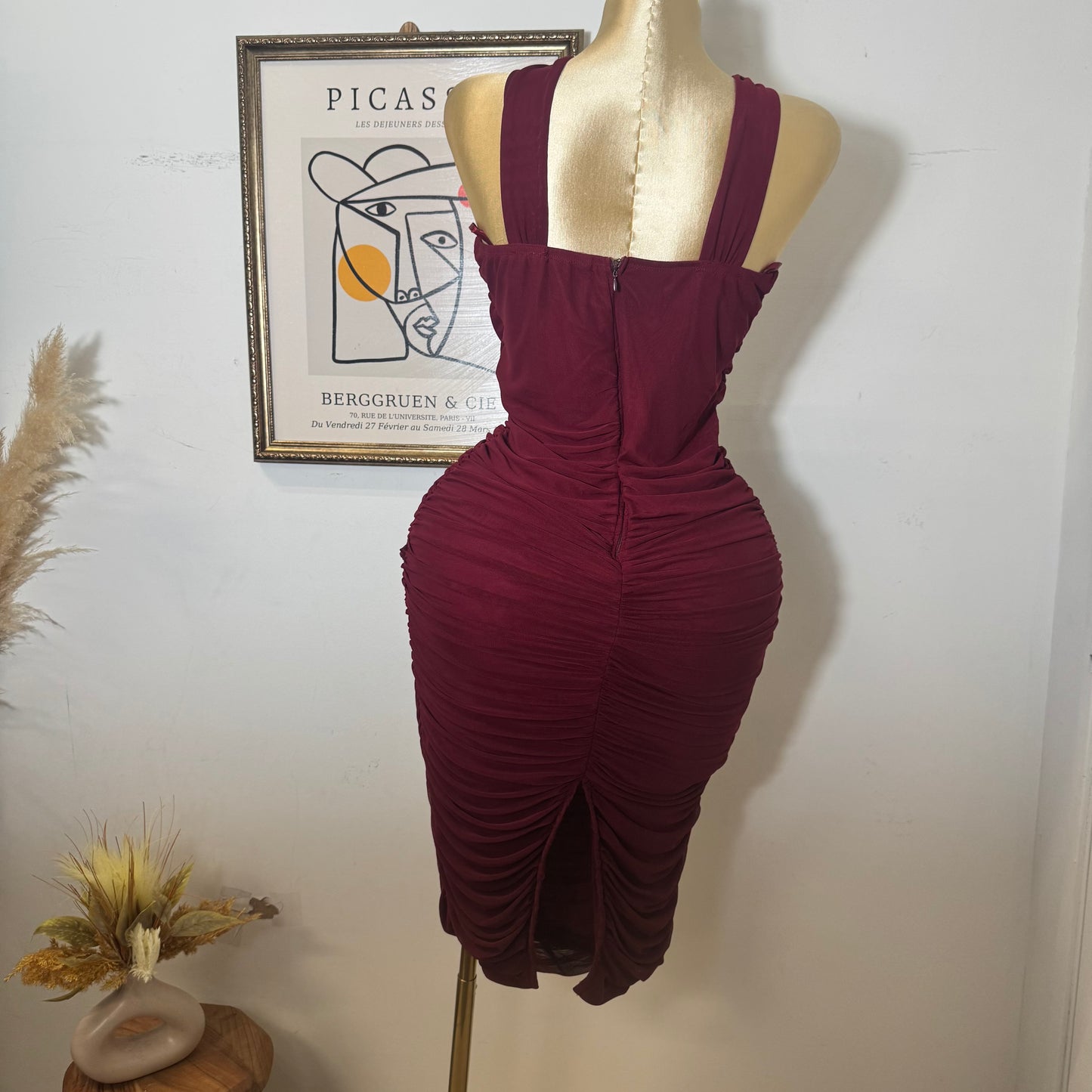 Inara Plus size Dress-Burgundy