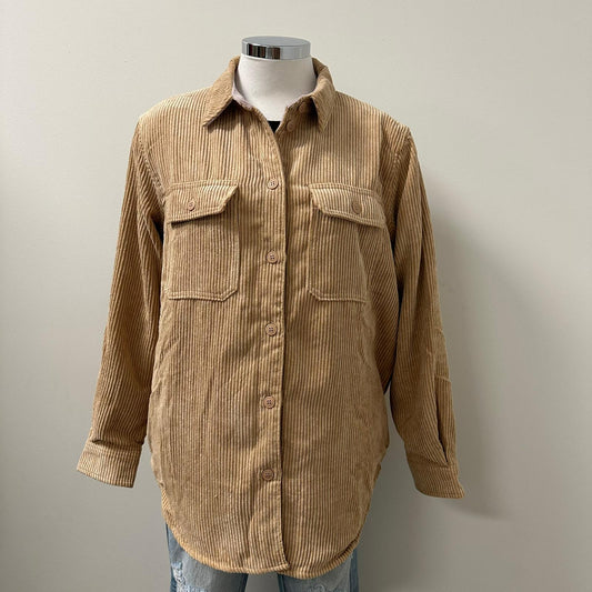 Gaia Corduroy Button Down Jacket -Camel