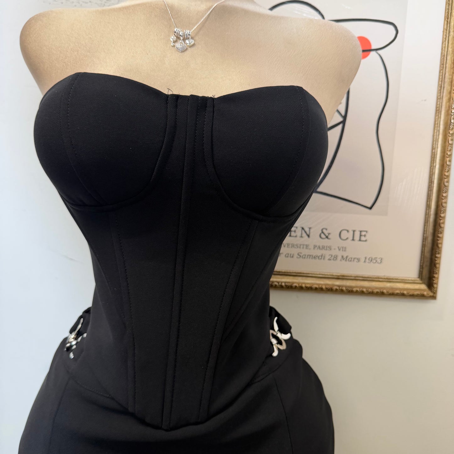 Strapless Corset Top-Black