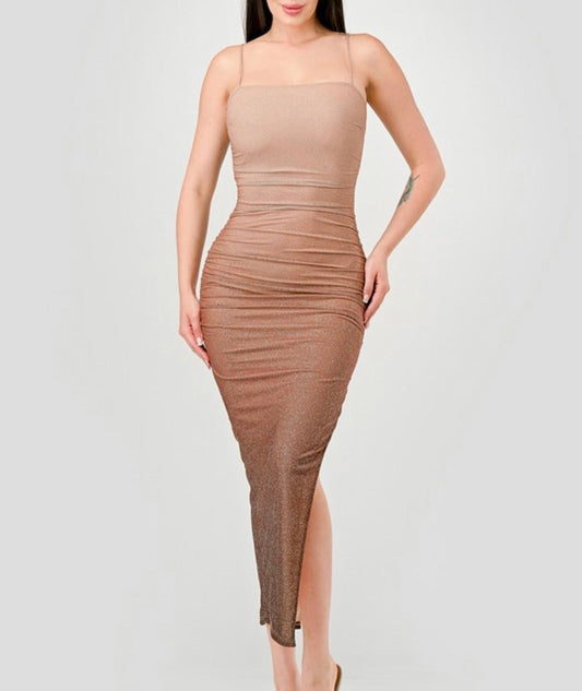 Roxi Midi Dress-Brown