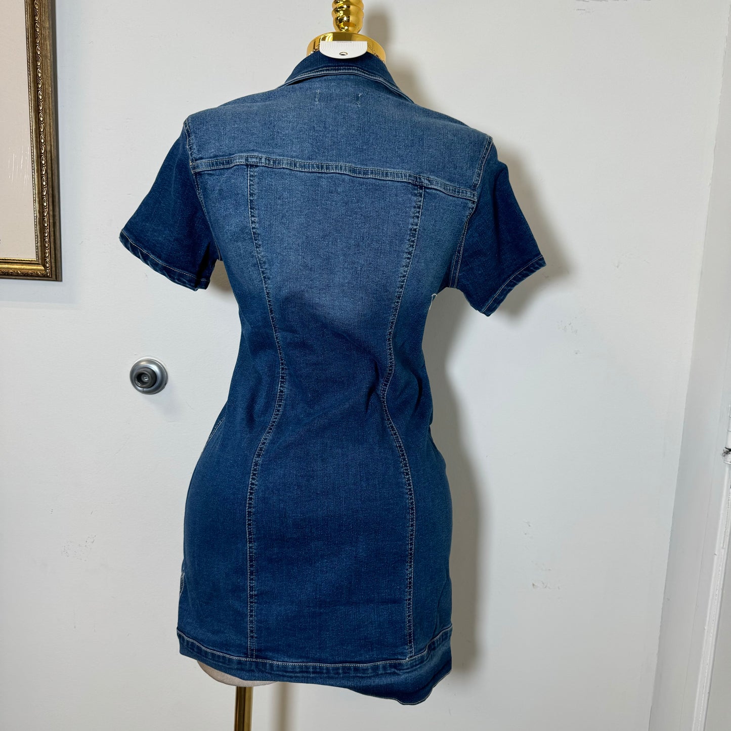 Button-Up Denim Mini Dress