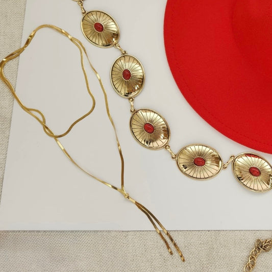 Stainless Steel Bolero Necklace-Gold