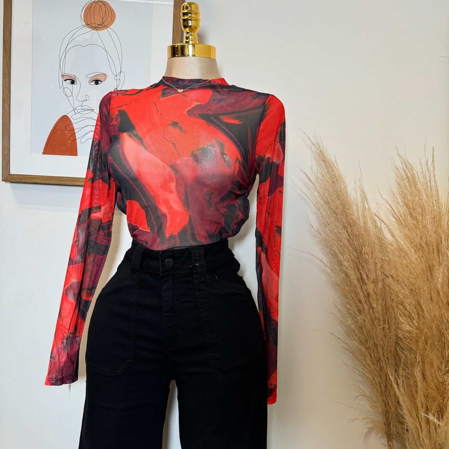 Open Back Bodysuit-Burgundy