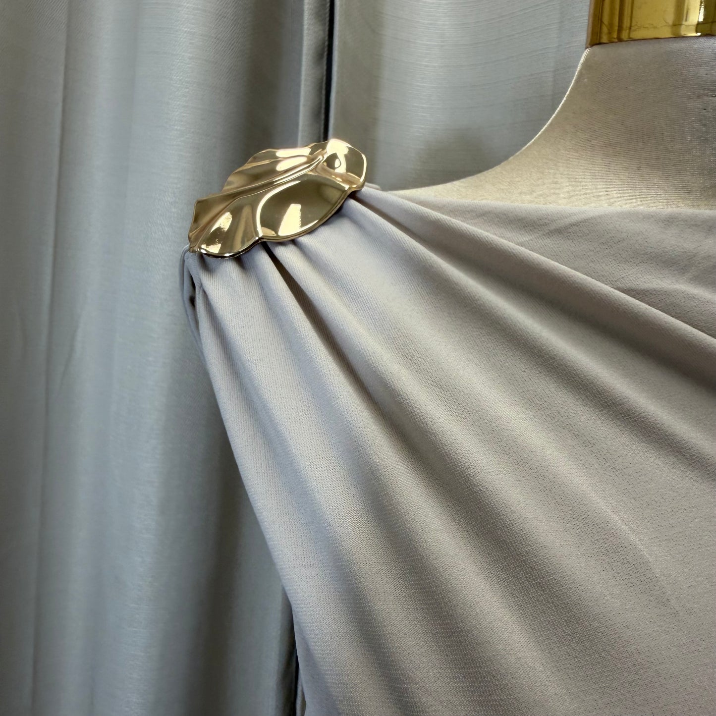 Asymmetric shoulder Gold Detail-Mocha/Brown
