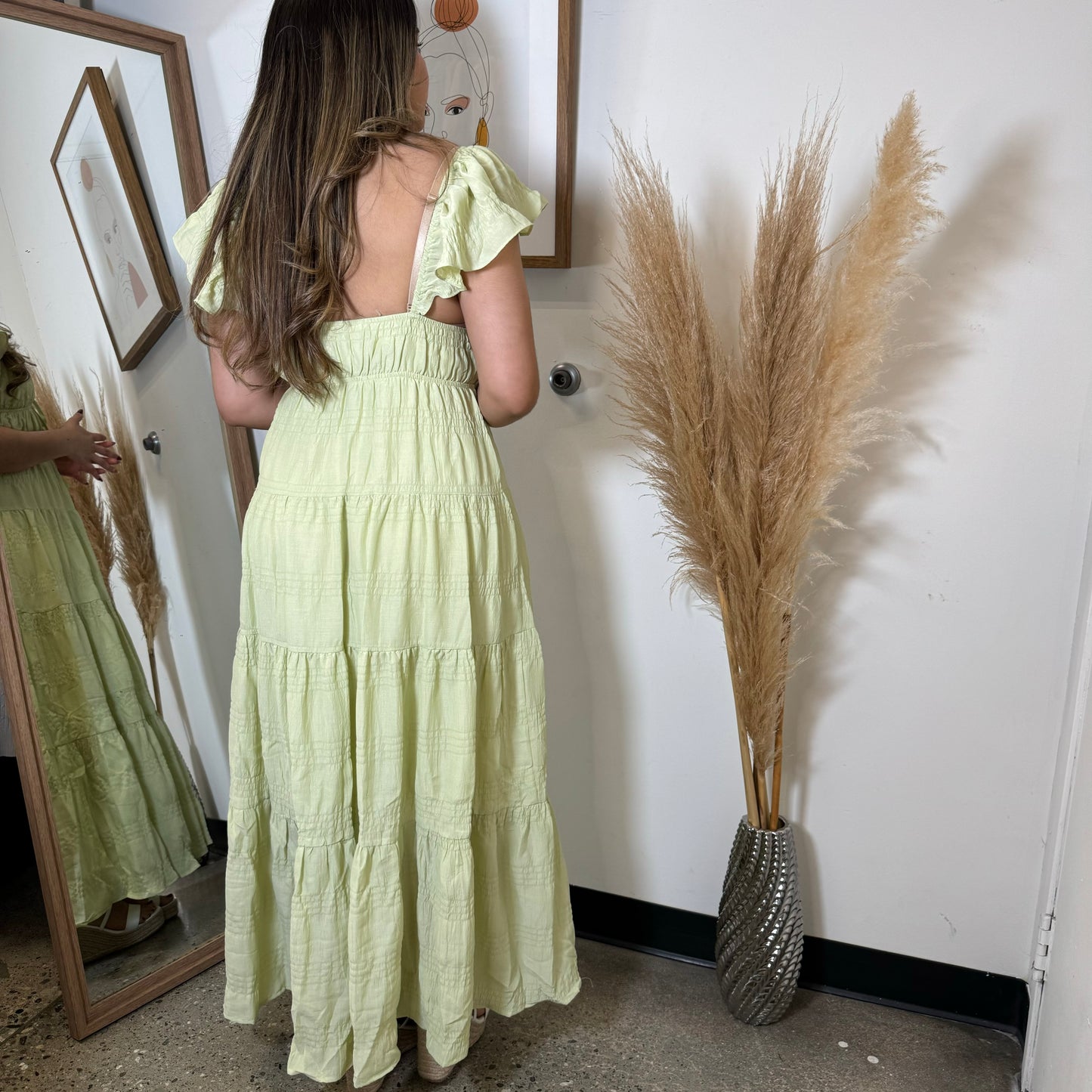 Kiwi Maxi Dress-Lime Cream