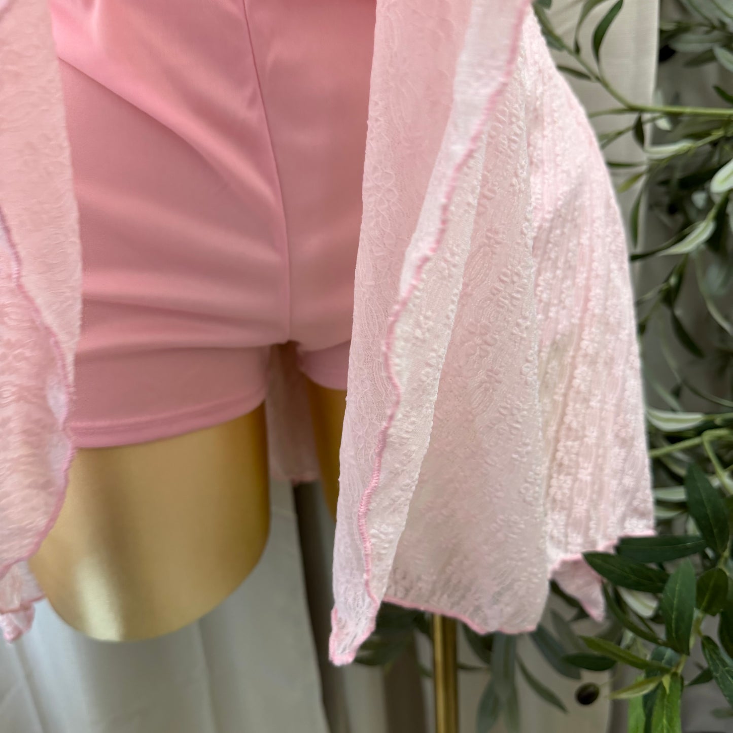 PL-Halter Lace Dress-Light Pink