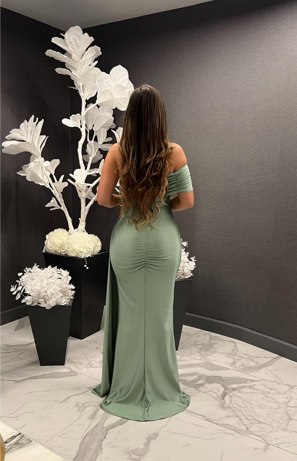 Gala Dress-Sage green