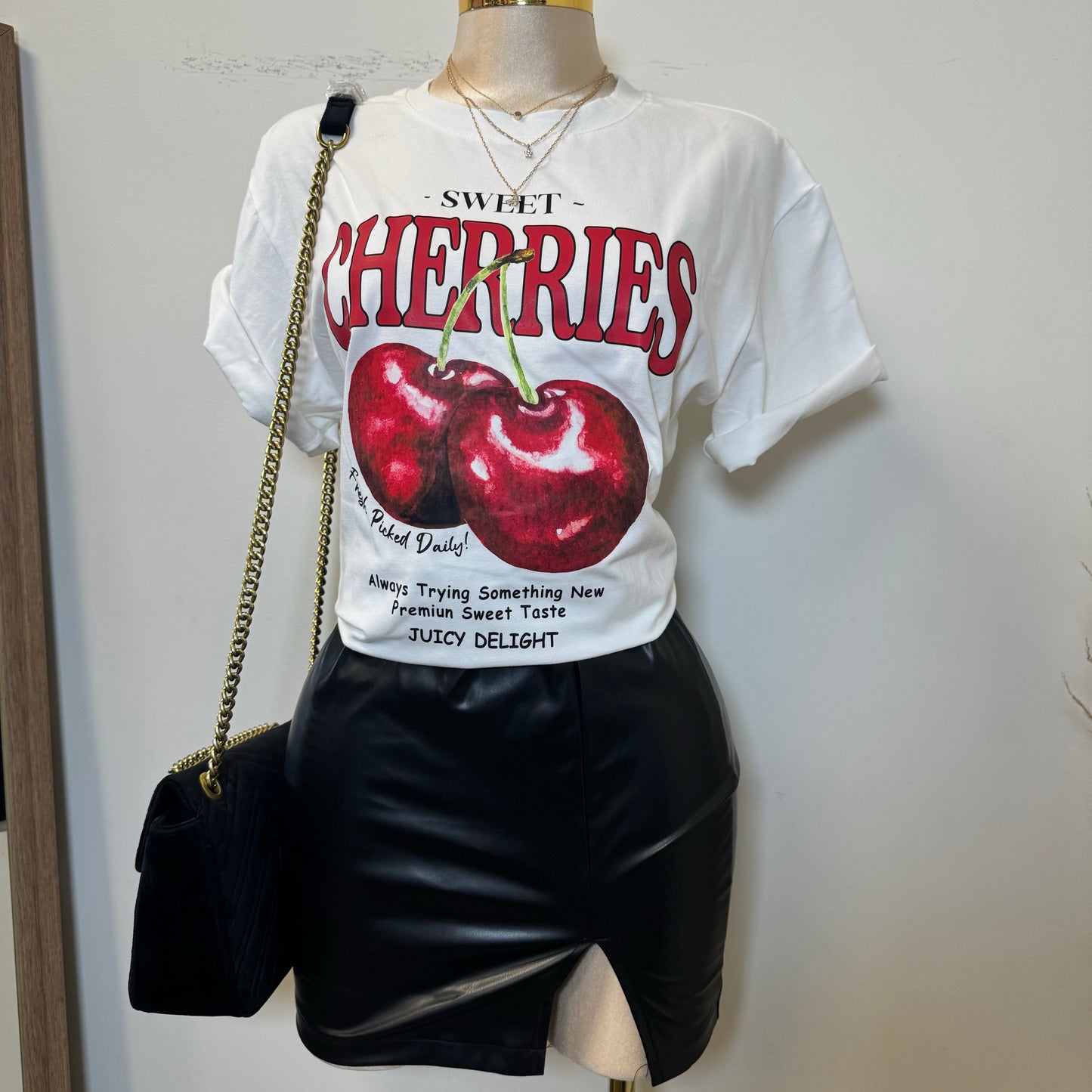 Sweet Cherries Top-White