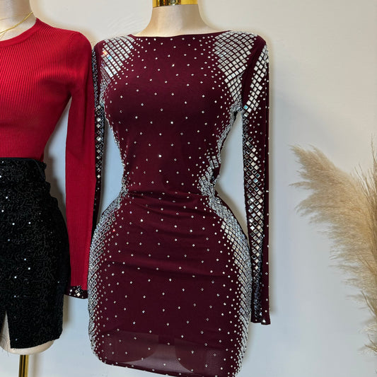 Make you Feel Dress-Burgundy