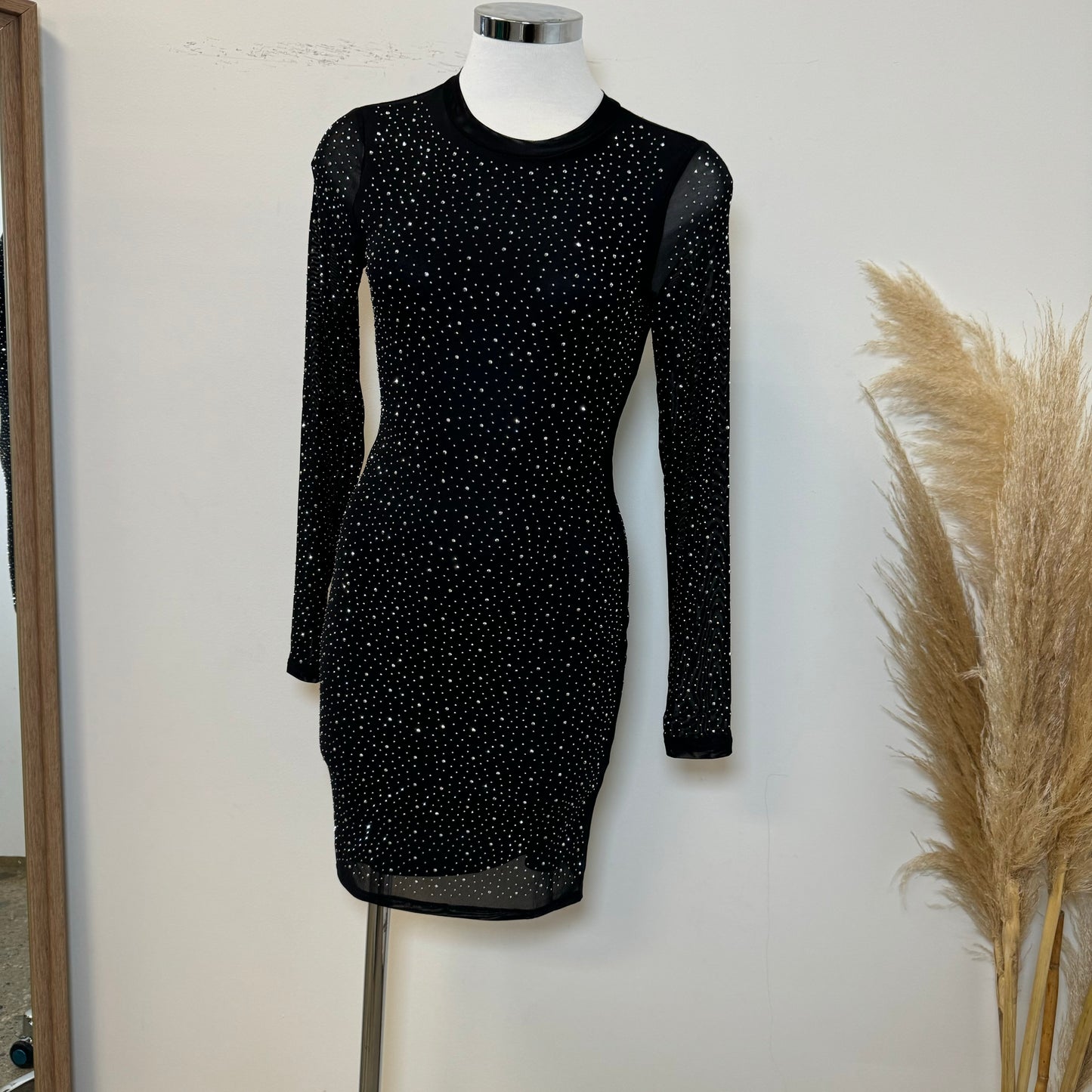 La Durango Rhinestone Dress-Black