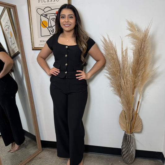Bossy Classy Pant Set-Black