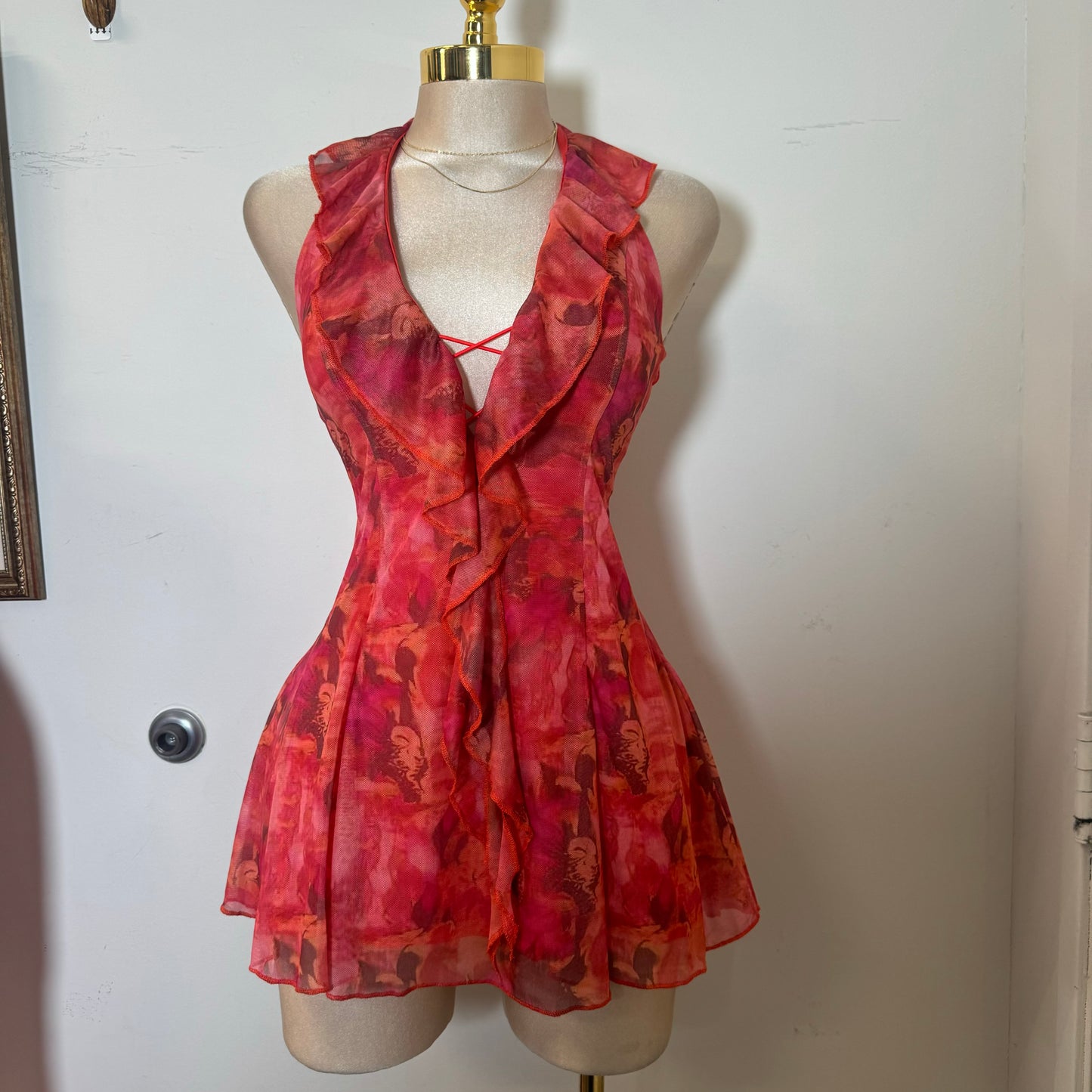 Amy  Halter Dress-Orange