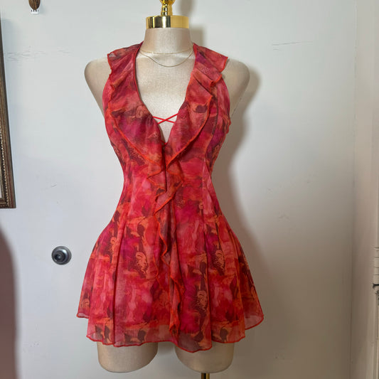 Amy  Halter Dress-Orange