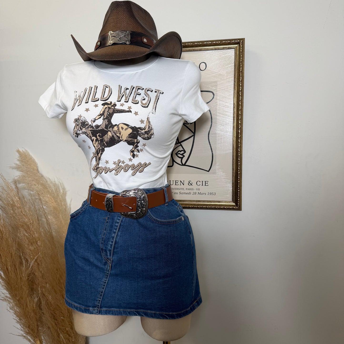 Wild West Cowboy Baby Tee-Ivory