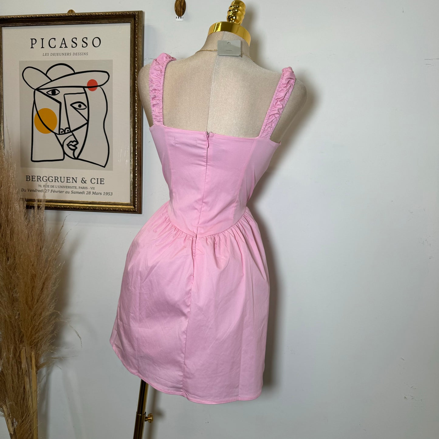 Coqueta Picnic Flare Dress-Pink