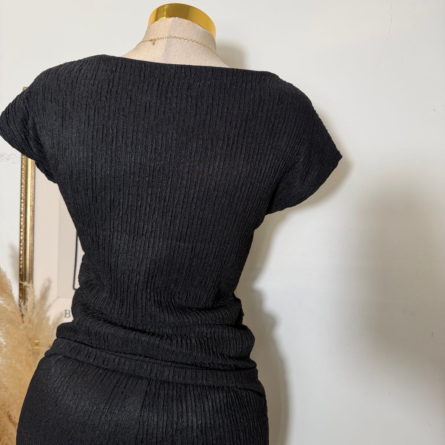 Timira Short Sleeve Pant set -Black