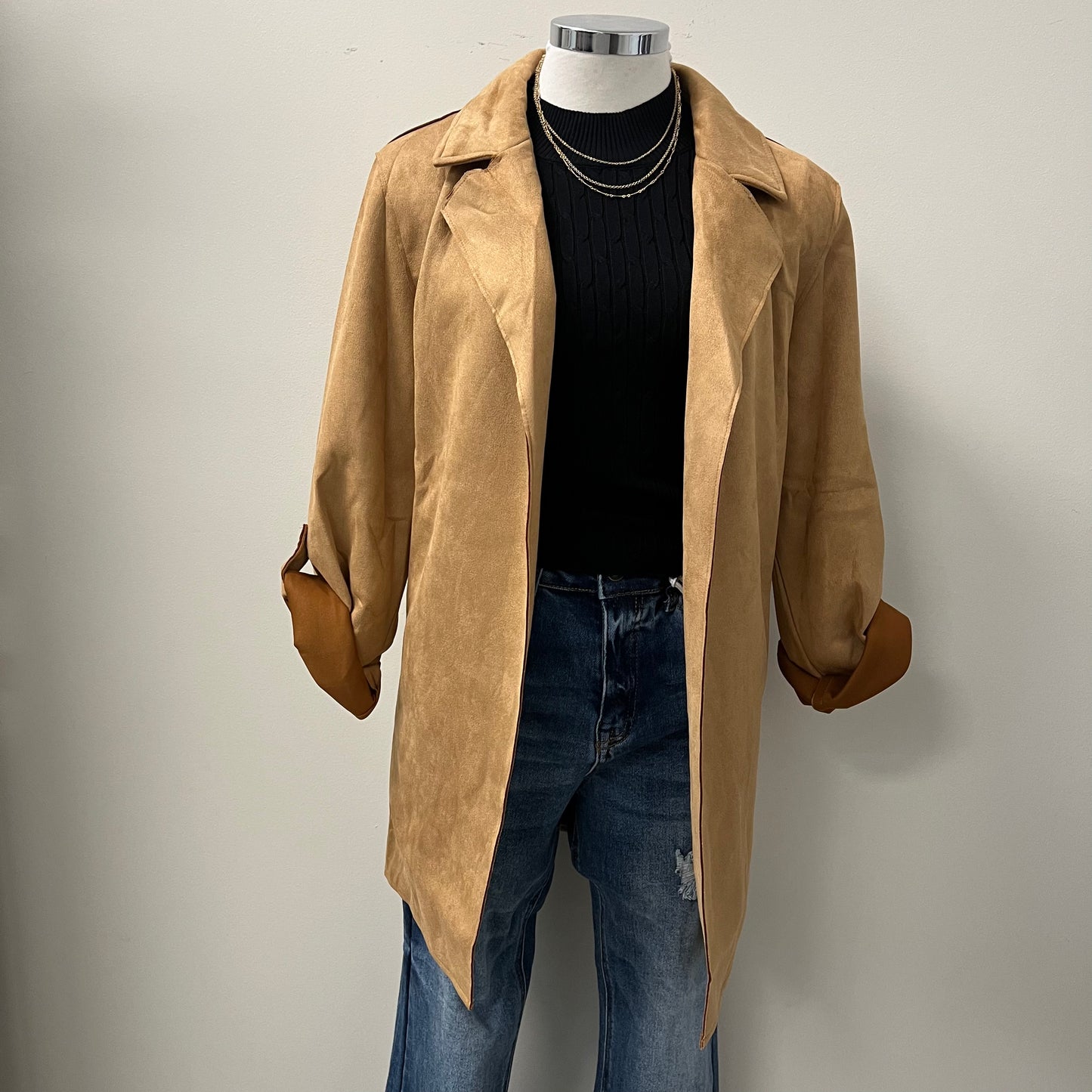 Suede Coat- Camel