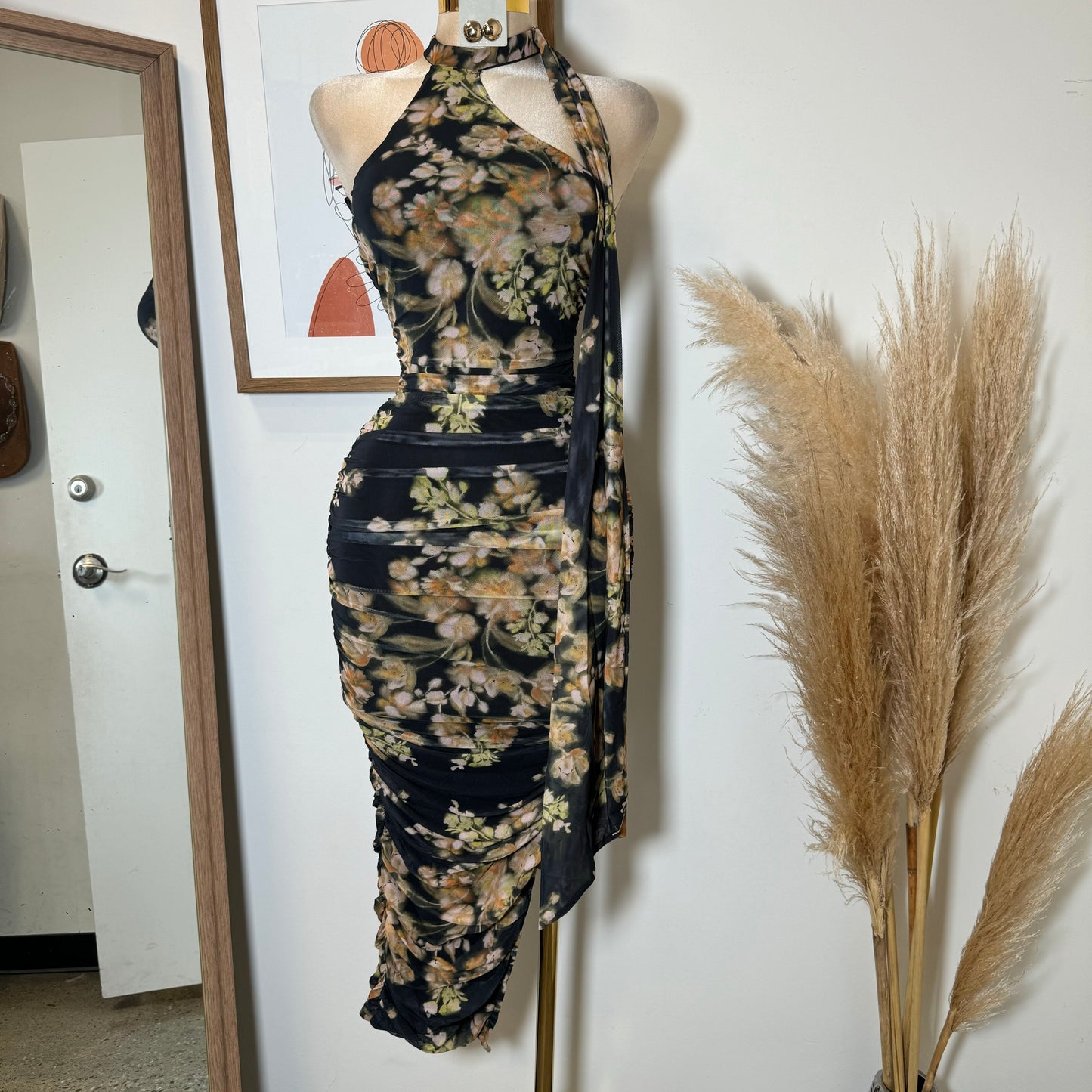 Evonne Dress-Floral Black