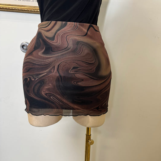 Mesh Skirt-Brown Tone