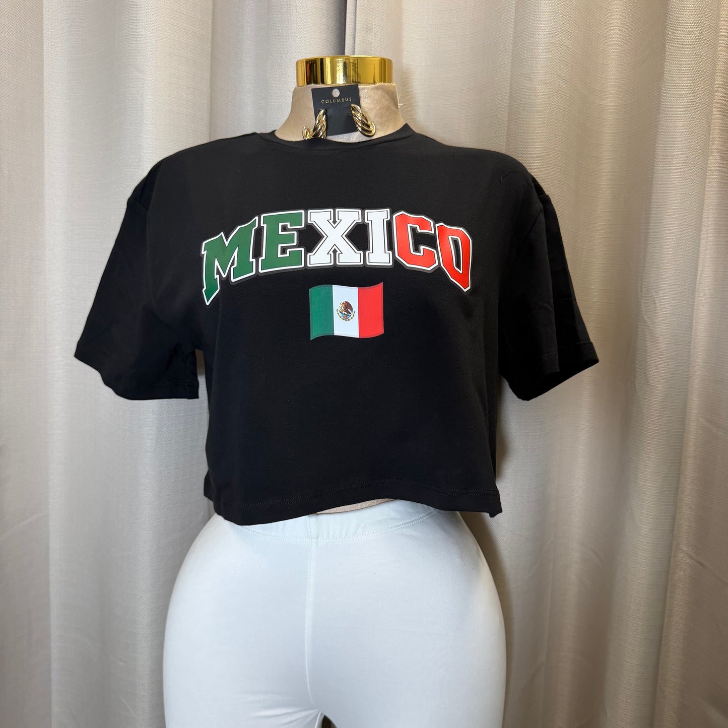 Oversized Mexico crop Top-Black