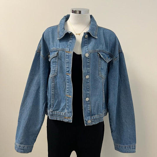 Jolie Cropped Long Sleeve Denim Jacket PL