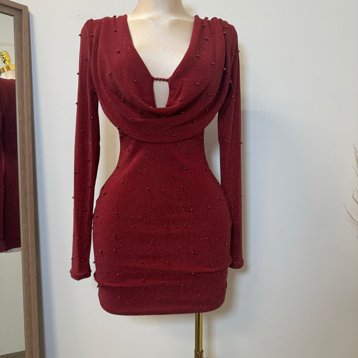 Cherry Lady Dress-Burgundy