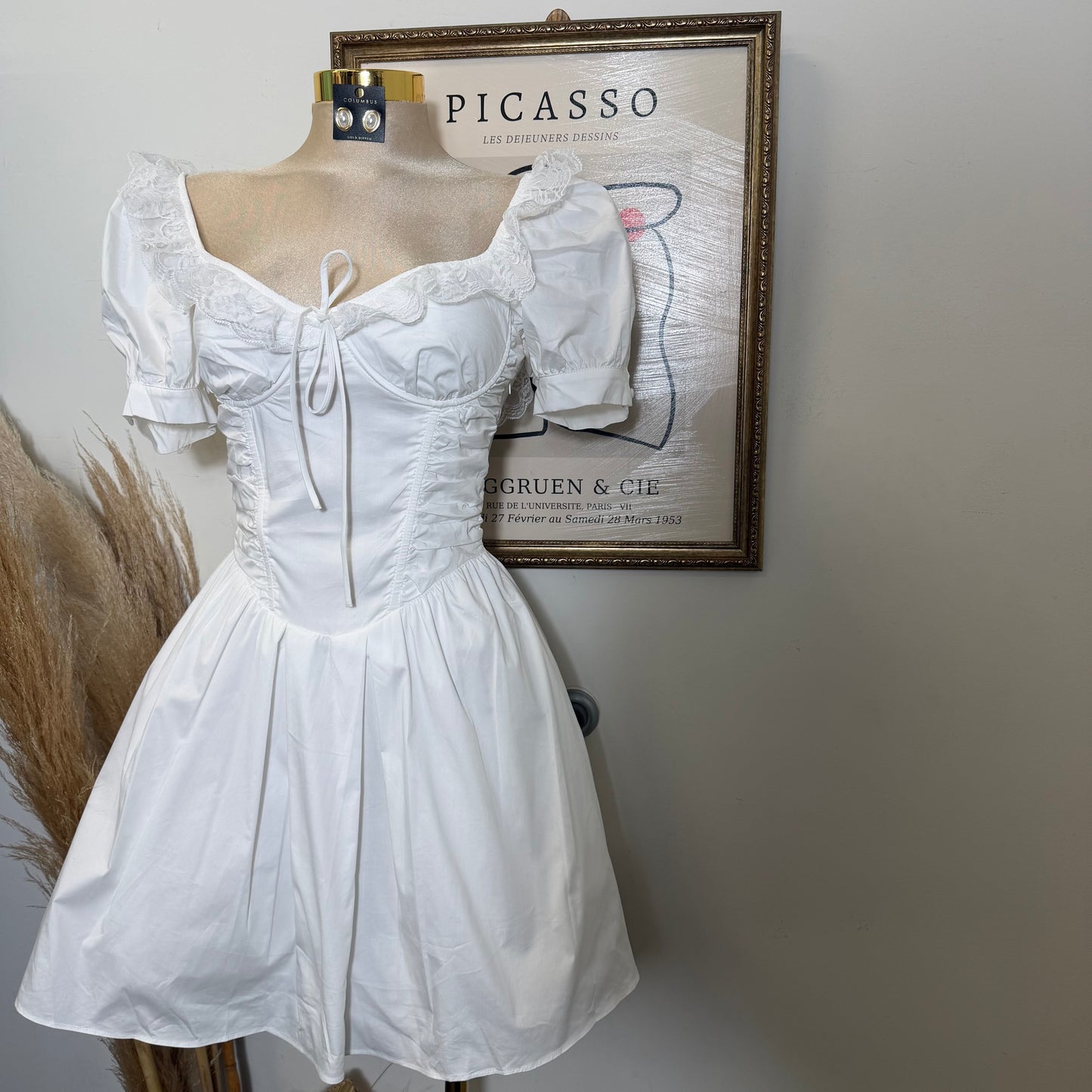 Fairly White Mini Dress-White