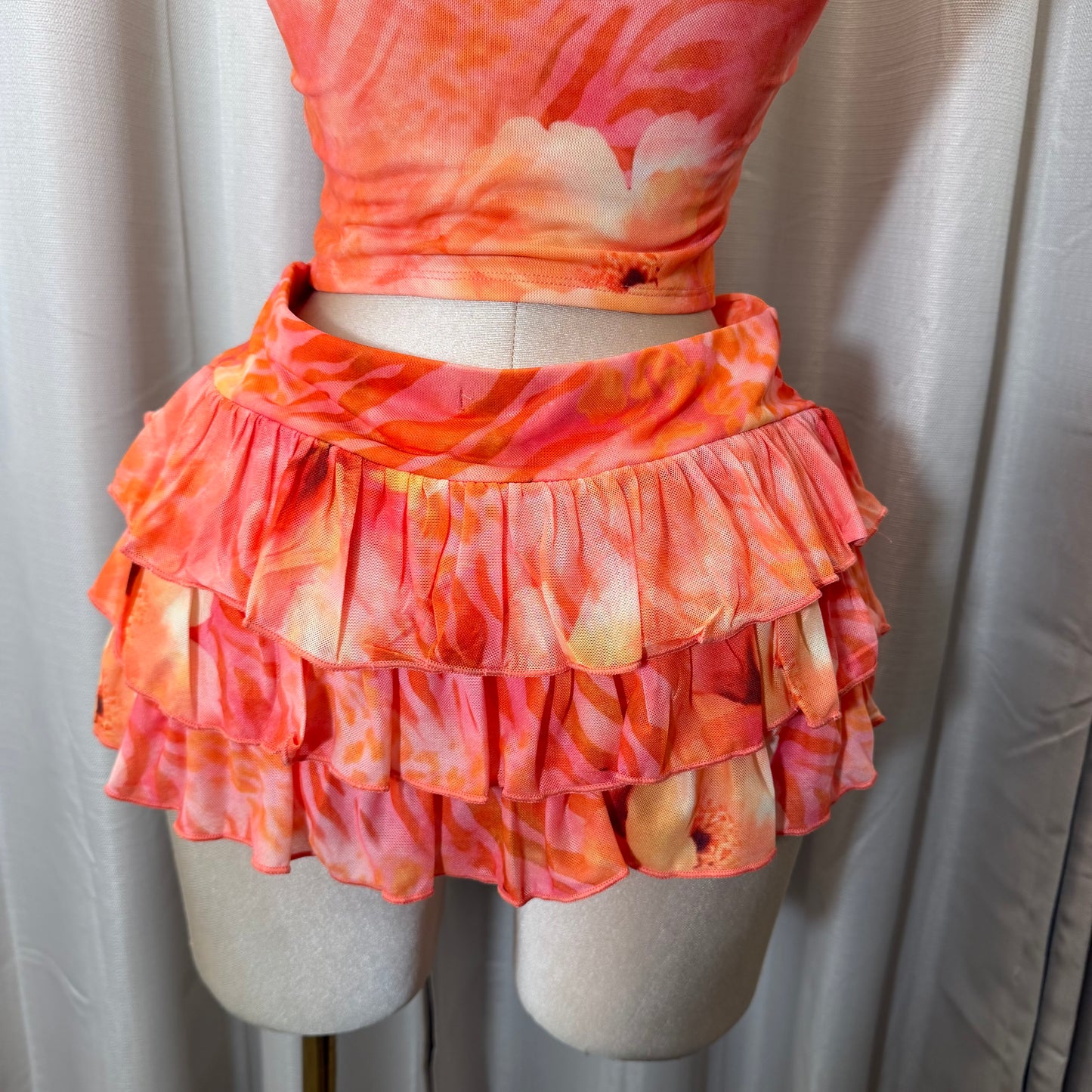 Halter Orange Skirt Set-Orange