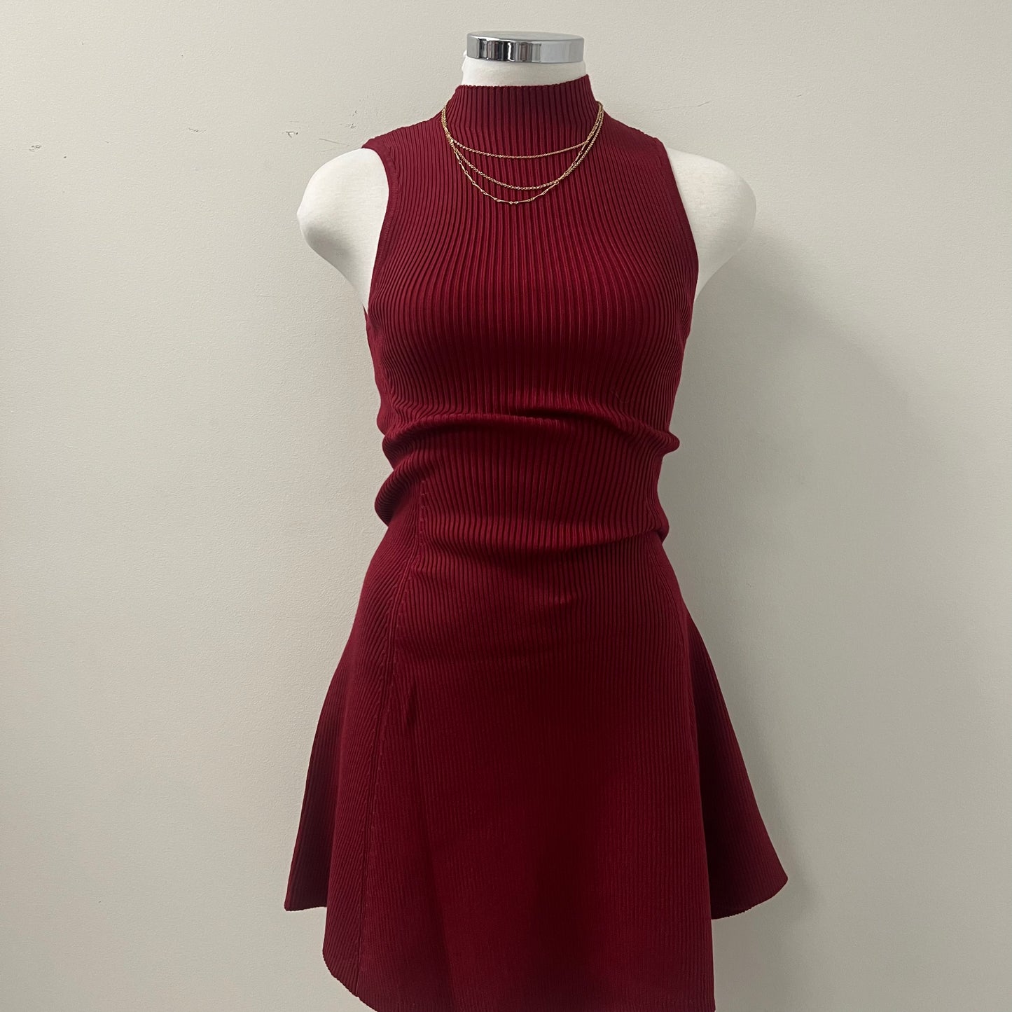 ROXXI DRESS-BURGUNDY