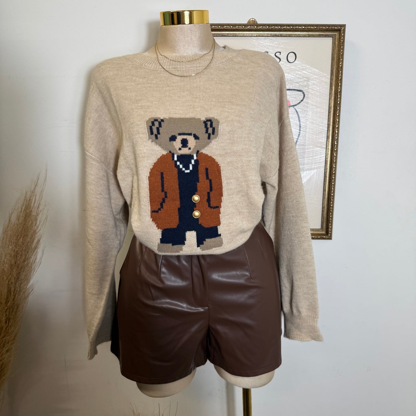 Bear Sweater PL -Taupe