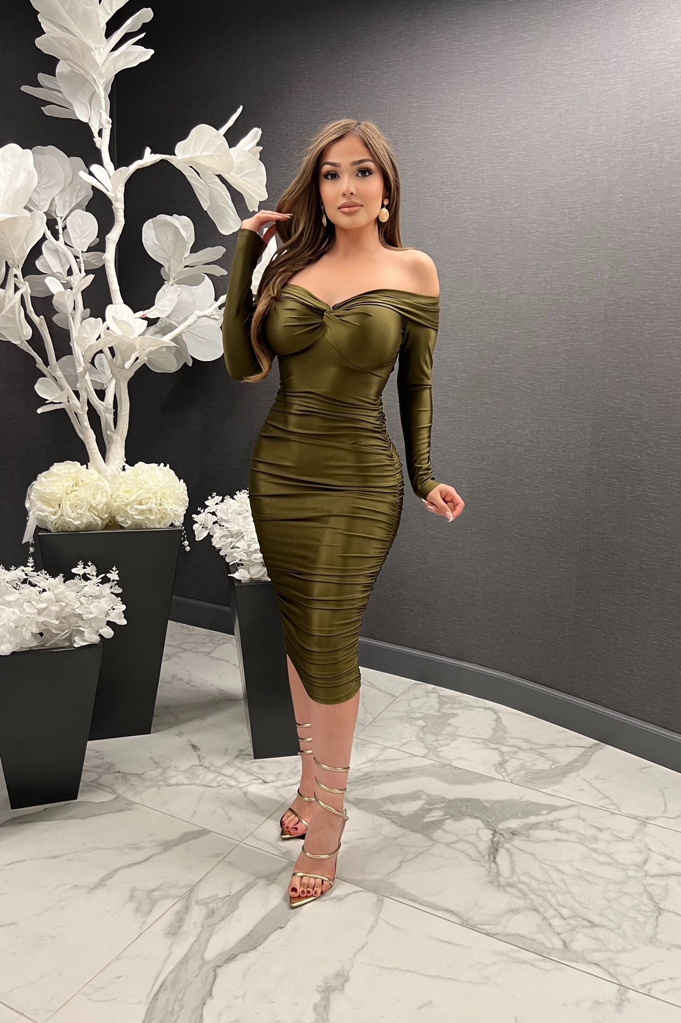 Long Sleeve Dress-Green