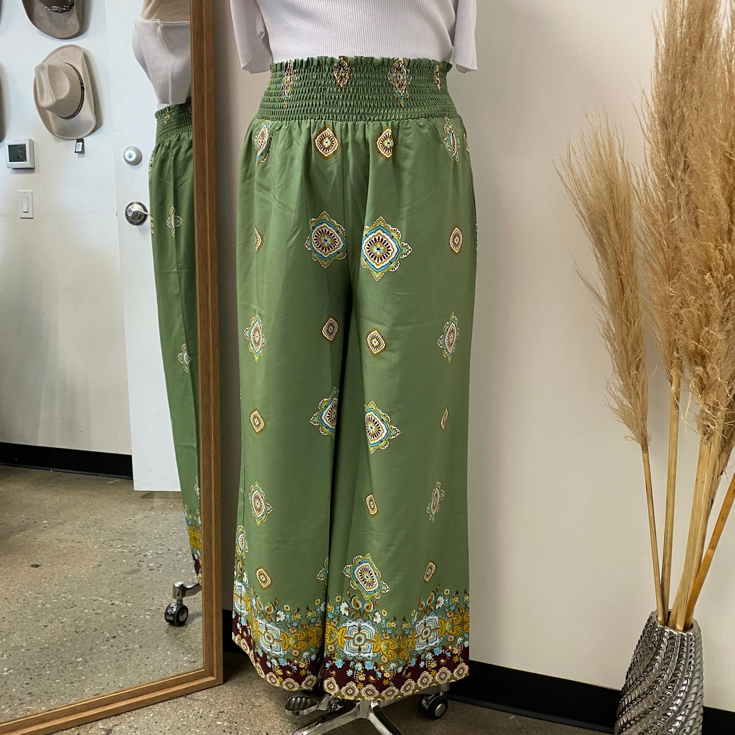 Mika Wide Leg Pants PL-Olive